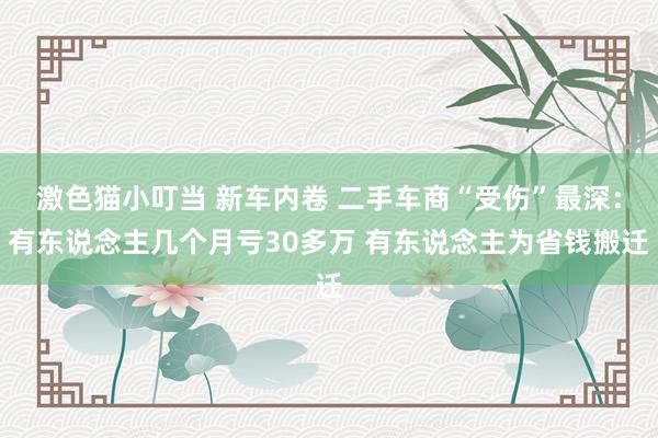 激色猫小叮当 新车内卷 二手车商“受伤”最深：有东说念主几个月亏30多万 有东说念主为省钱搬迁