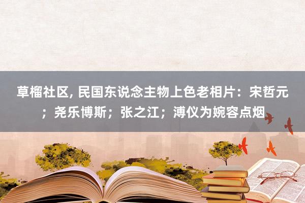 草榴社区, 民国东说念主物上色老相片：宋哲元；尧乐博斯；张之江；溥仪为婉容点烟