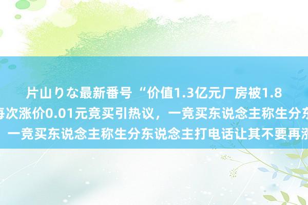 片山りな最新番号 “价值1.3亿元厂房被1.8万元变卖成交”后续：每次涨价0.01元竞买引热议，一竞买东说念主称生分东说念主打电话让其不要再涨价