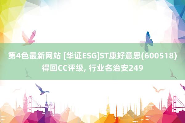 第4色最新网站 [华证ESG]ST康好意思(600518)得回CC评级, 行业名治安249