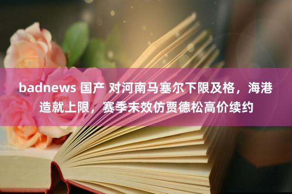 badnews 国产 对河南马塞尔下限及格，海港造就上限，赛季末效仿贾德松高价续约