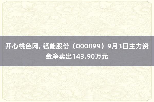 开心桃色网, 赣能股份（000899）9月3日主力资金净卖出143.90万元