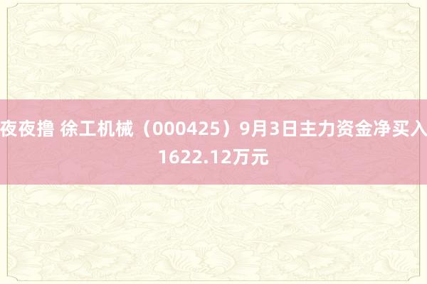 夜夜撸 徐工机械（000425）9月3日主力资金净买入1622.12万元