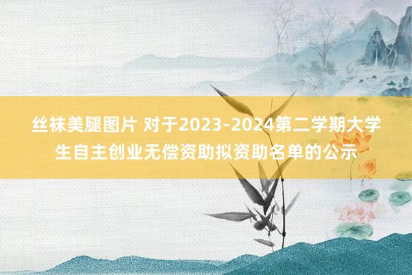 丝袜美腿图片 对于2023-2024第二学期大学生自主创业无偿资助拟资助名单的公示